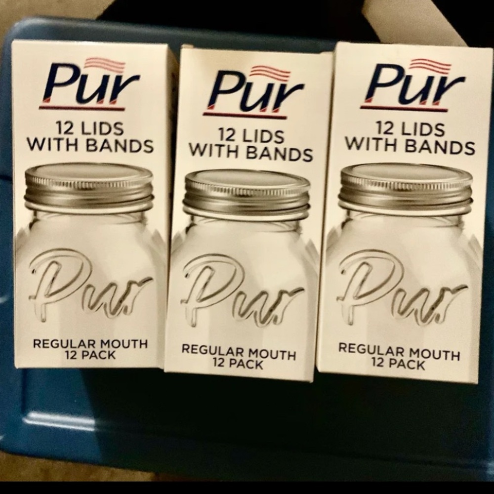 3 NWT PUR 12 LIDS W/ BANDS (36 TOTAL)